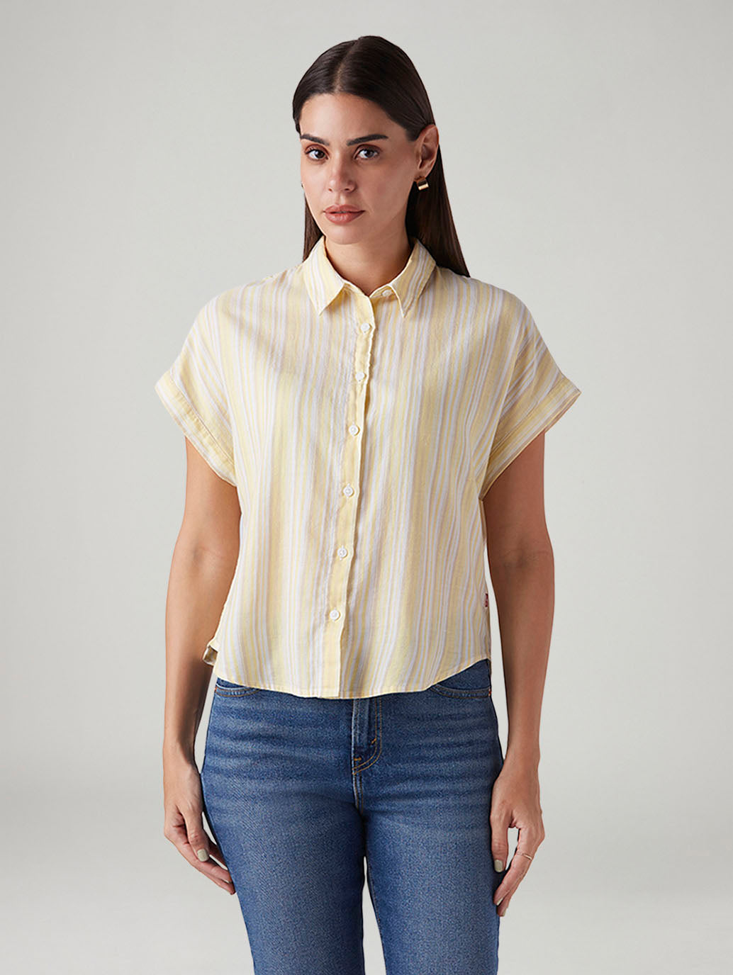 Women's Striped Regular Fit Shirt - Front View