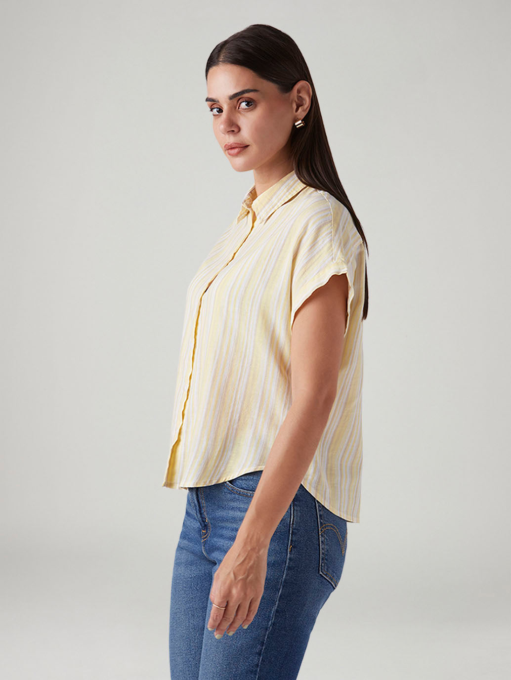Women's Striped Regular Fit Shirt - Side View