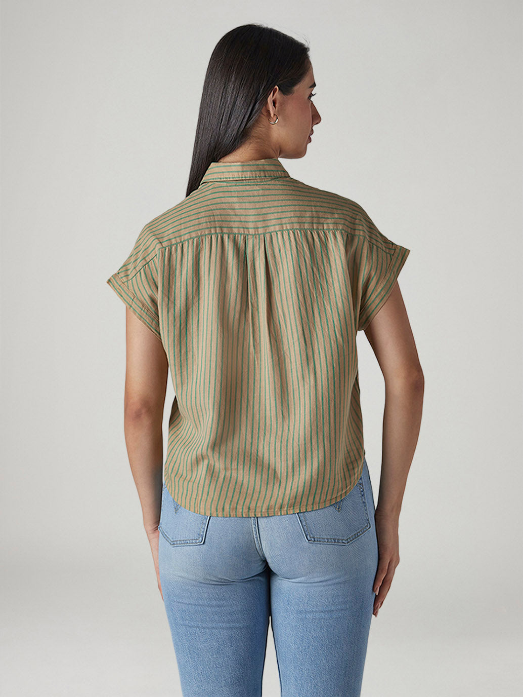 Women's Striped Regular Fit Poplin Easy Shirt - 20 View