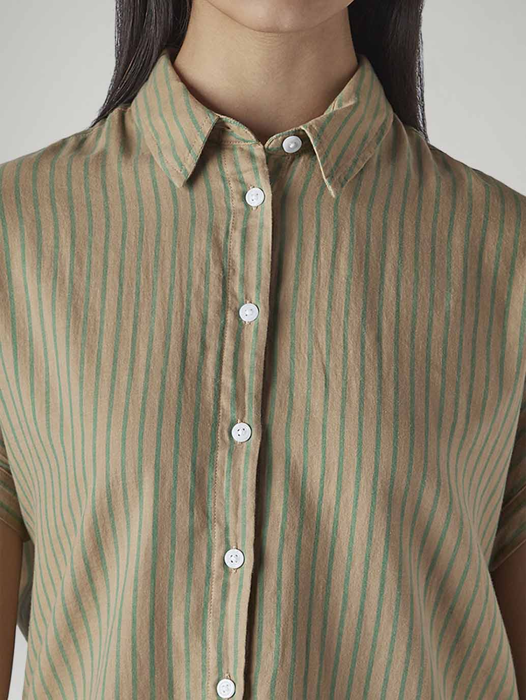 Women's Striped Regular Fit Poplin Easy Shirt - 20 View