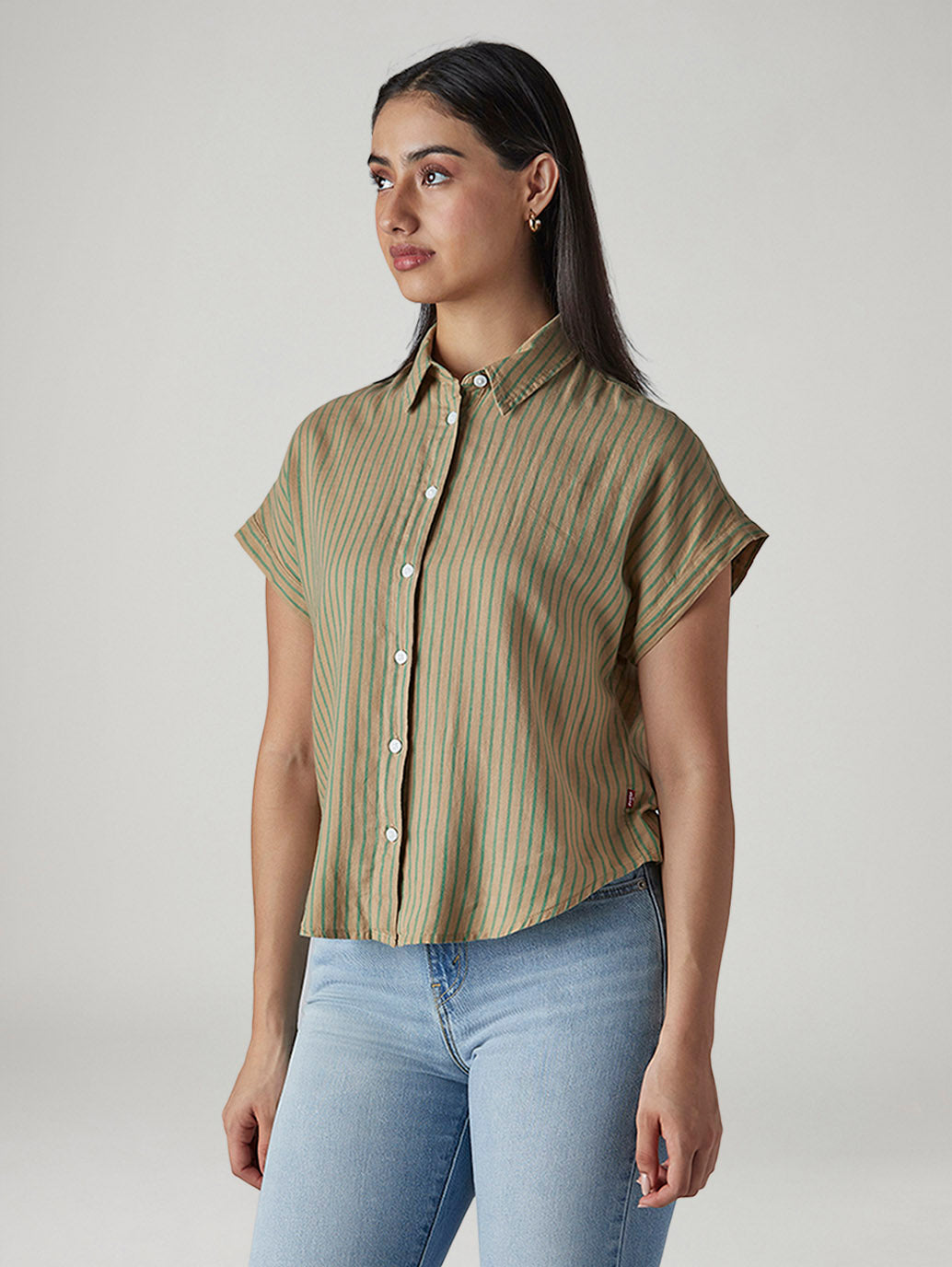 Women's Striped Regular Fit Poplin Easy Shirt - 20 View