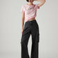 Women's XL Straight Loose Fit Mid Rise Cargo Jeans - Styleshot View