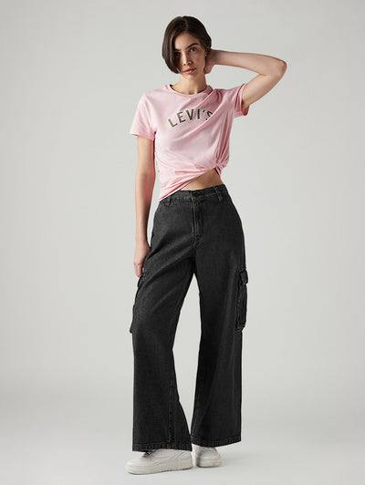 Women's XL Straight Loose Fit Mid Rise Cargo Jeans-image-17