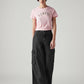 Women's XL Straight Loose Fit Mid Rise Cargo Jeans - Front View