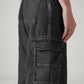 Women's XL Straight Loose Fit Mid Rise Cargo Jeans - Detail View