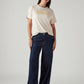 Women's Navy Loose Fit Mid Rise Jeans - Styleshot View