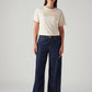 Women's Navy Loose Fit Mid Rise Jeans - Front View