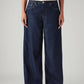 Women's Navy Loose Fit Mid Rise Jeans - Front View