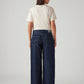 Women's Navy Loose Fit Mid Rise Jeans - Back View