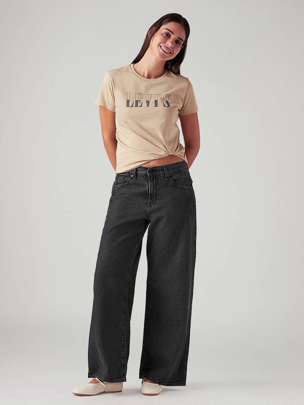 Women's Charcoal Grey Loose Fit Mid Rise Jeans