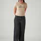 Women's Charcoal Grey Loose Fit Mid Rise Jeans - Front View