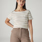 Women's Striped Slim Fit Ribbed Top - Styleshot View