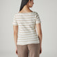 Women's Striped Slim Fit Ribbed Top - Back View