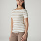 Women's Striped Slim Fit Ribbed Top - Side View