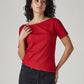 Women's Solid Slim Fit Ribbed Top - Styleshot View