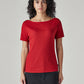 Women's Solid Slim Fit Ribbed Top - Front View