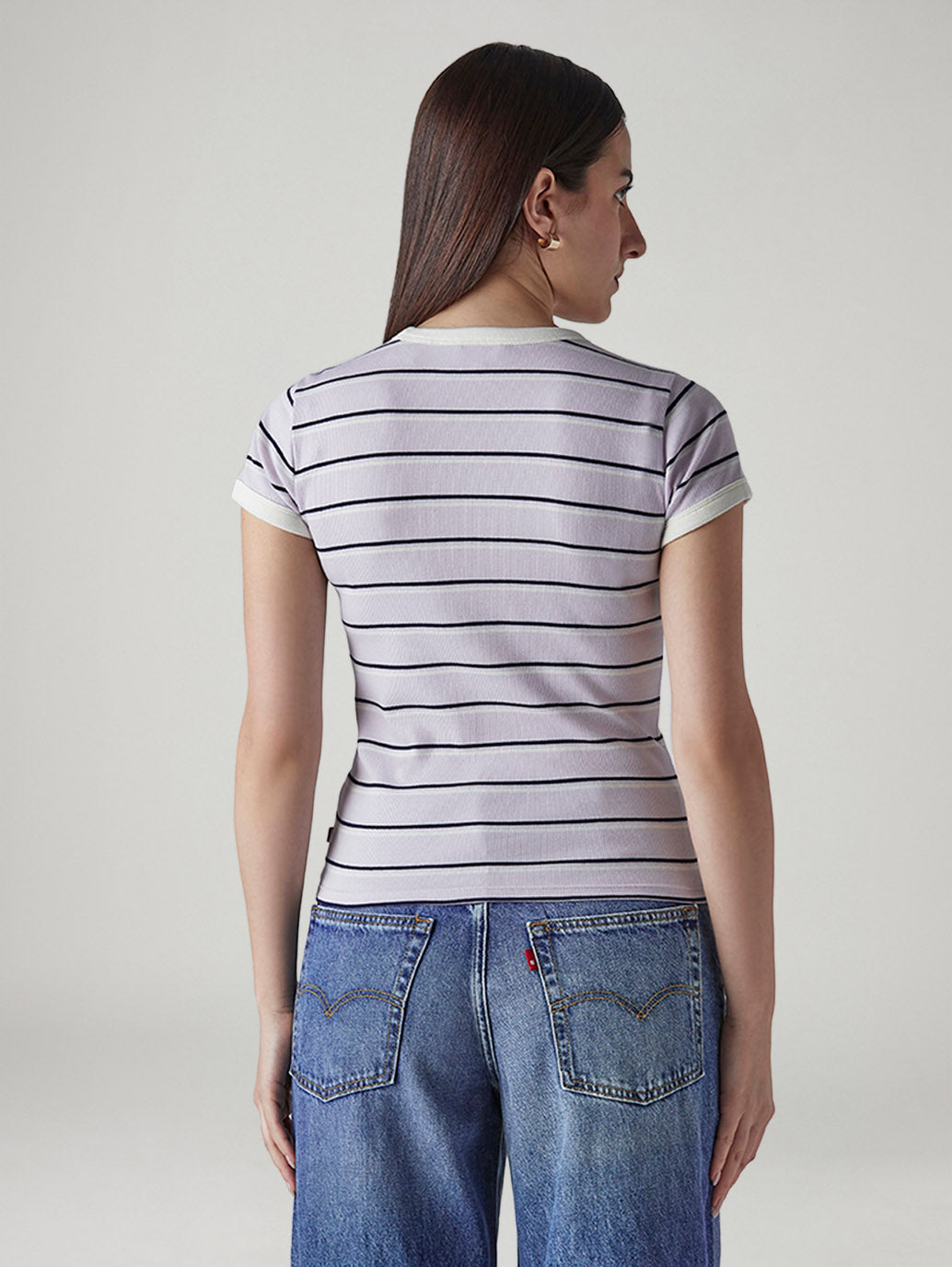 Women's Striped Slim Fit T-Shirt - Back View
