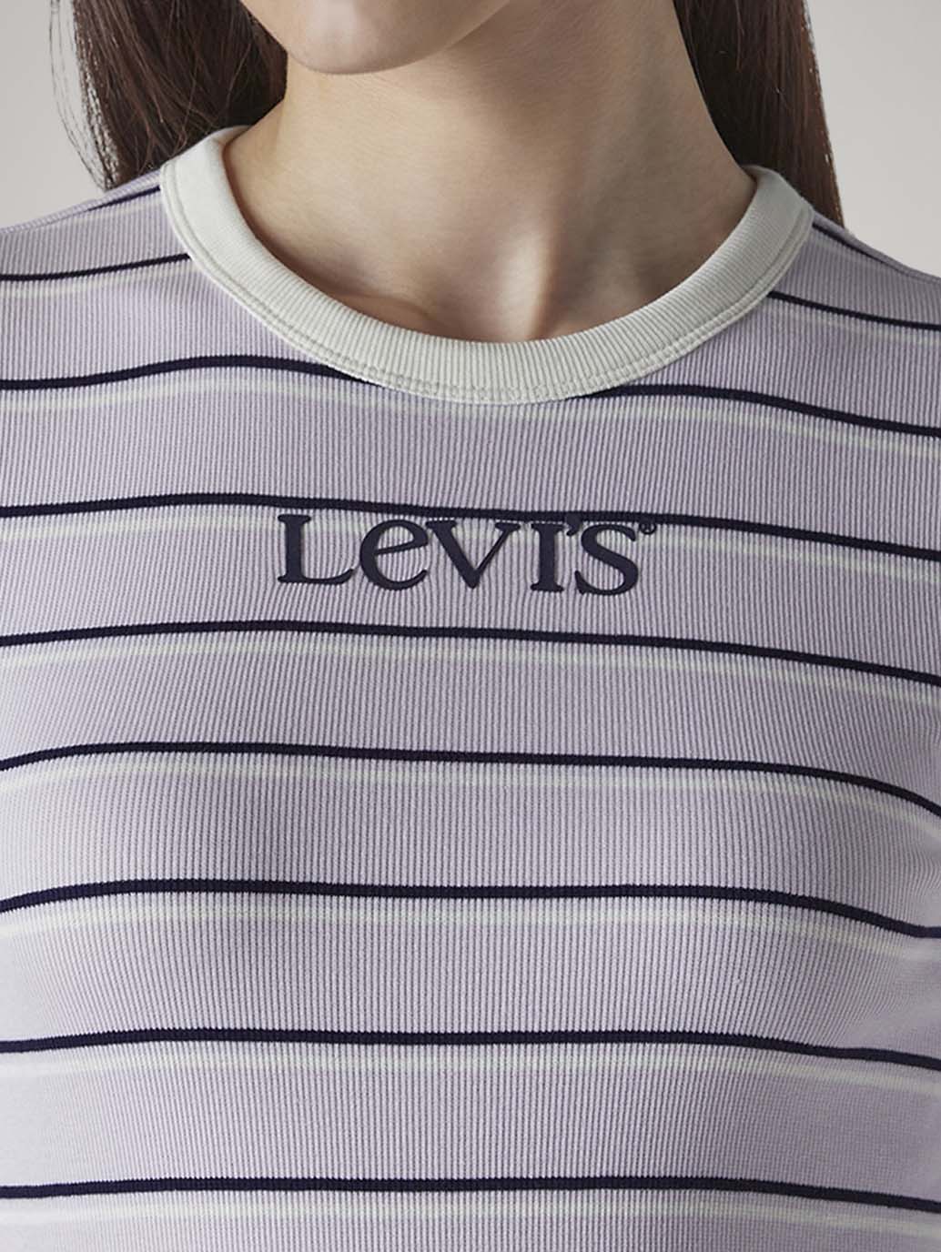 Women's Striped Slim Fit T-Shirt - Detail View
