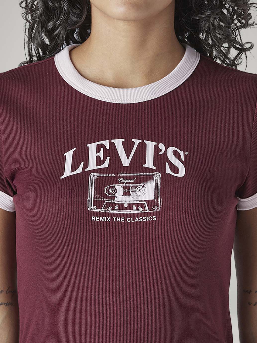 Women's Graphic Print Slim Fit Ribbed T-Shirt - 20 View