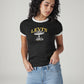 Women's Graphic Print Slim Fit Ribbed T-Shirt - Styleshot View