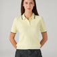 Women's Solid Regular Fit Ribbed Polo T-Shirt - Styleshot View