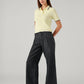 Women's Solid Regular Fit Ribbed Polo T-Shirt - Full View