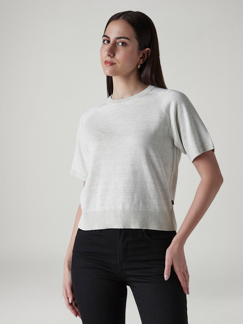 Women's Solid Slim Fit Embroidered T-Shirt