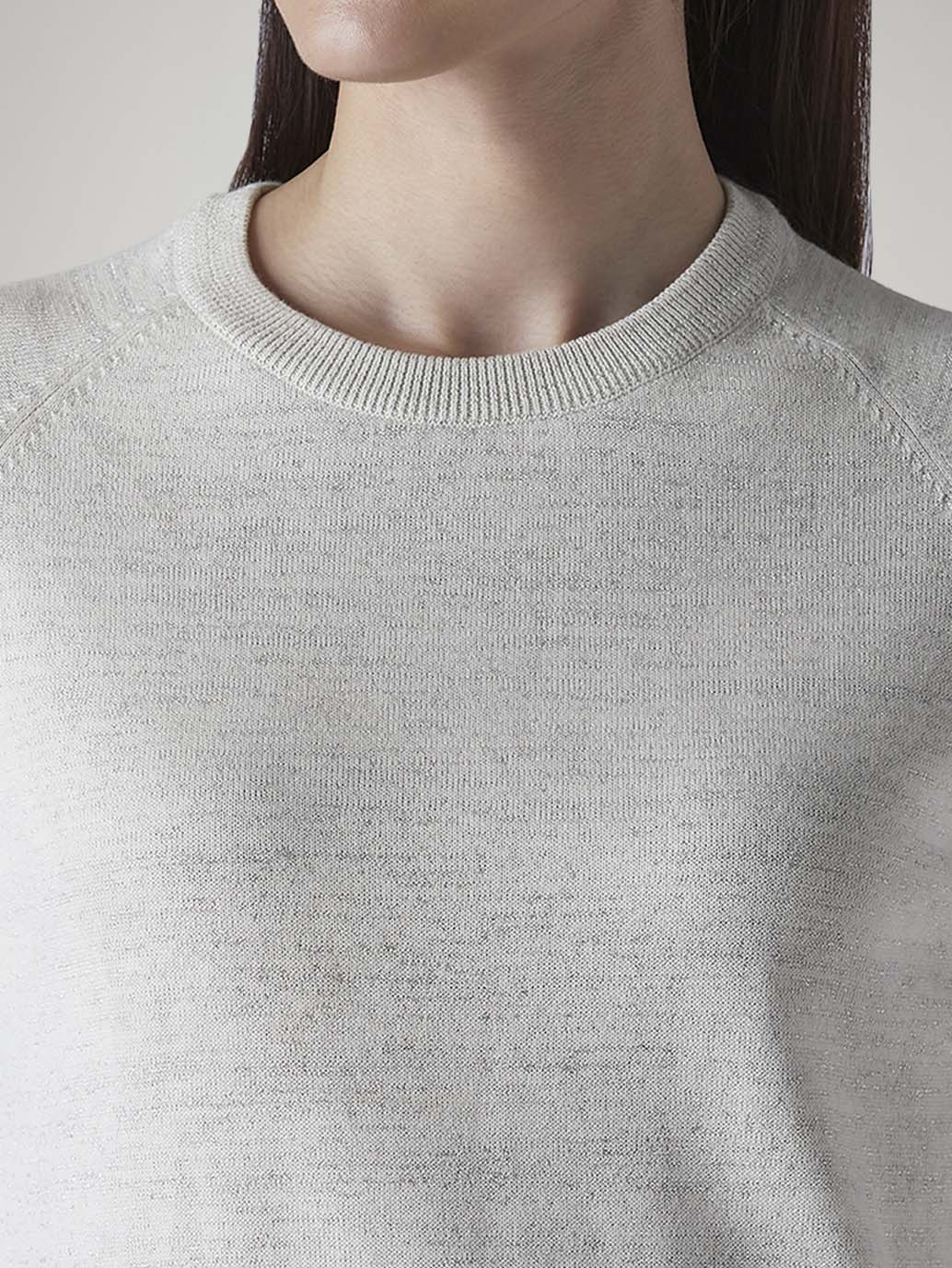 Women's Solid Slim Fit Embroidered T-Shirt - Detail View