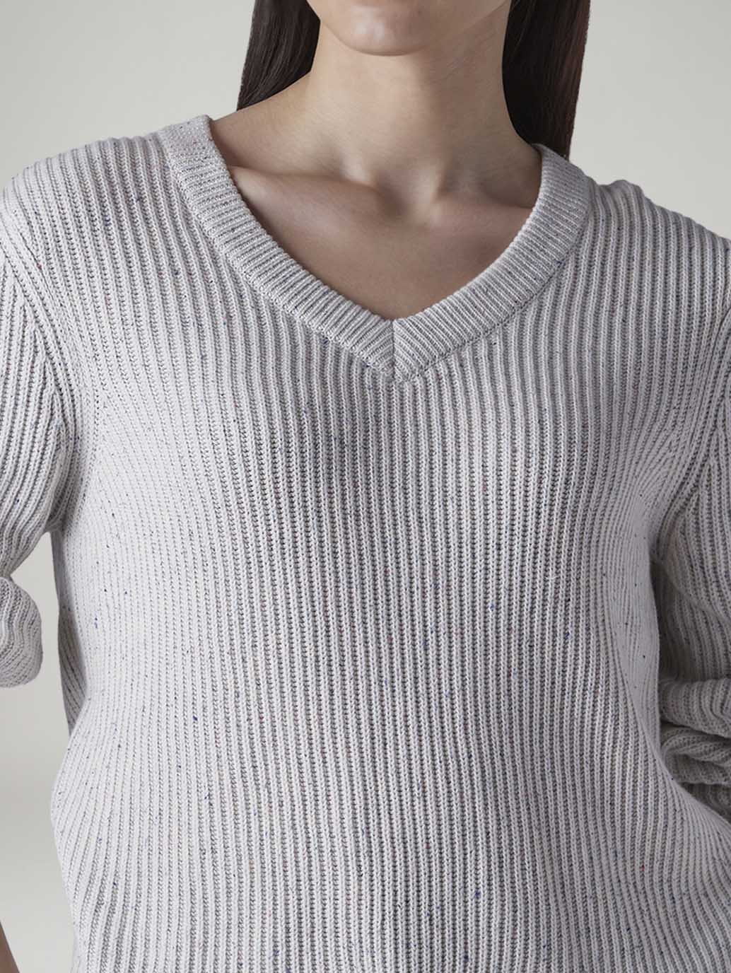 Women's Textured Regular Fit Sweater - detail View