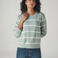 Women's Striped Regular Fit Cable Sweater - Styleshot View