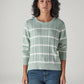 Women's Striped Regular Fit Cable Sweater - Front View