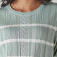 Women's Striped Regular Fit Cable Sweater - Detail View
