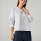 Women's Striped Relaxed Fit Sweatshirt - Styleshot View