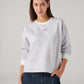 Women's Striped Relaxed Fit Sweatshirt - Front View