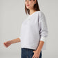 Women's Striped Relaxed Fit Sweatshirt - Side View