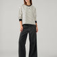 Women's Striped Relaxed Fit Sweatshirt - Full View