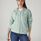 Women's Solid Relaxed Fit Hooded Sweatshirt - Front View