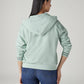 Women's Solid Relaxed Fit Hooded Sweatshirt - Back View
