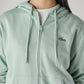 Women's Solid Relaxed Fit Hooded Sweatshirt - detail View