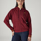 Women's Solid Maroon Hooded Sweatshirt - Front View