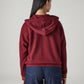 Women's Solid Maroon Hooded Sweatshirt - Back View