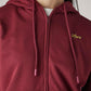 Women's Solid Maroon Hooded Sweatshirt - Detail View