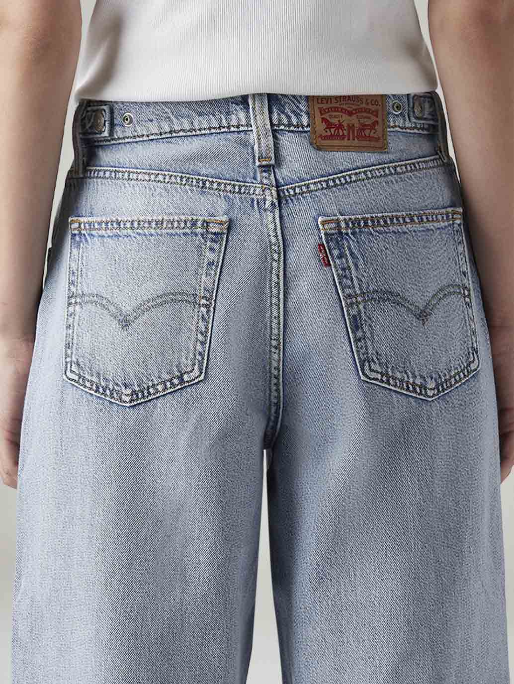 Women's Cinch Ribcage Wide Leg Fit High Rise Jeans - Detail View