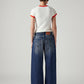 Women's Cinch Ribcage Wide Leg Fit High Rise Jeans - Back View