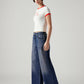 Women's Cinch Ribcage Wide Leg Fit High Rise Jeans - Side View