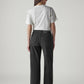 Women's Black Wide Leg Fit High Rise Cinched Jeans - Back View