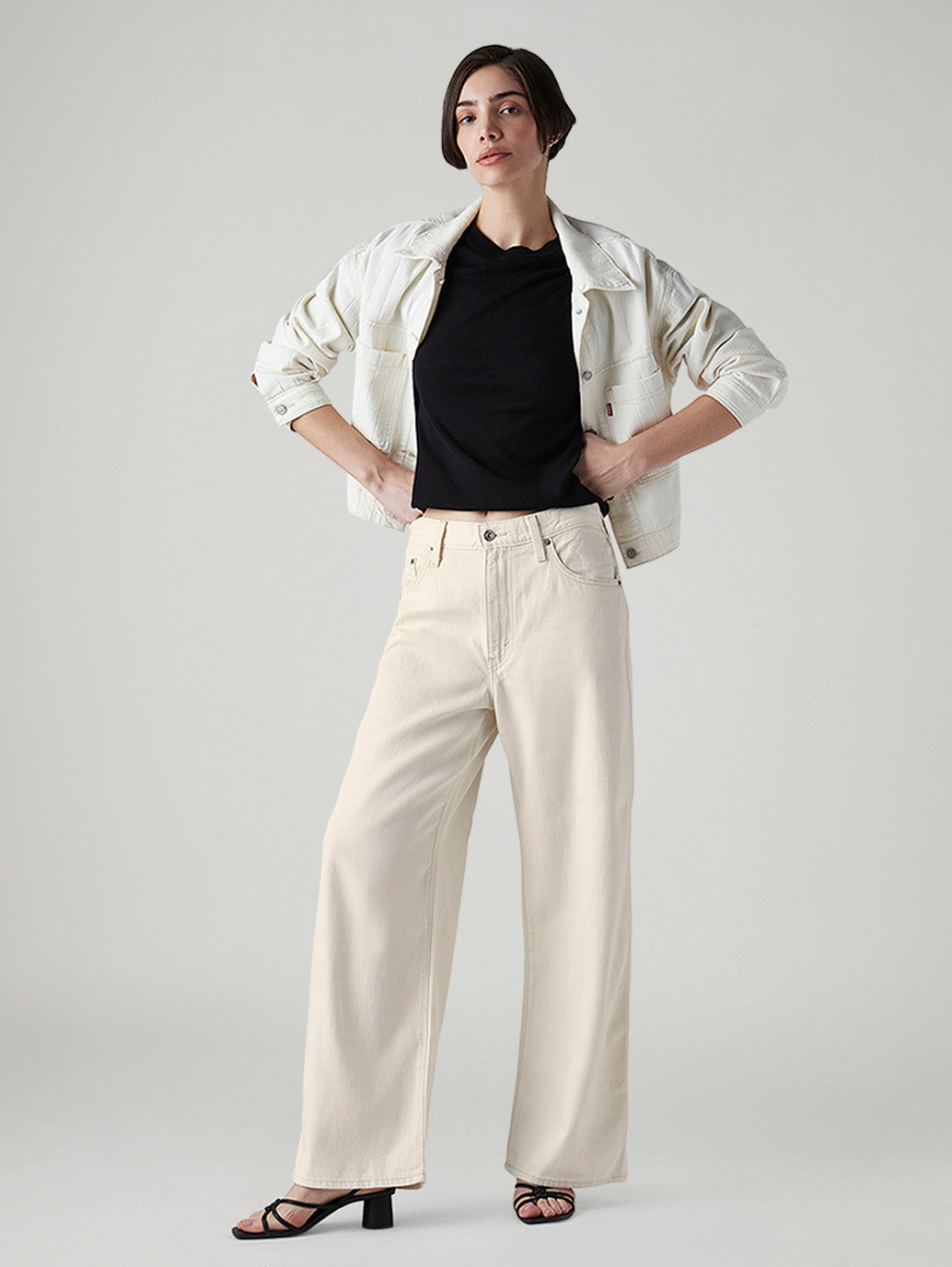 Women's Cinch Cream Wide Leg Fit High Rise Jeans