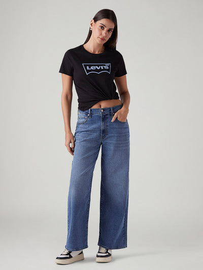 levi's Women's Blue Wide Leg Fit Mid Rise Cinched Jeans-picture-45