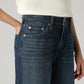 Women's Blue Wide Leg Fit High Rise Cinch Jeans - Detail View