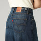 Women's Blue Wide Leg Fit High Rise Cinch Jeans - Detail View